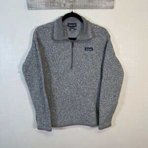 Patagonia Women's Better Sweater Jacket Medium Gray 3/4 Zip Custom Logo Outdoor